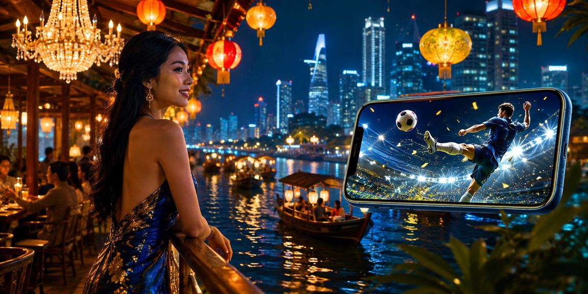 Trải nghiệm chơi game trên điện thoại tại chợ đêm sông Mekong